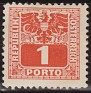 Austria - 1908 - Coat Of Arms - 1 H - Red - Austria, Coats Of Arms - Scott J34 - 0